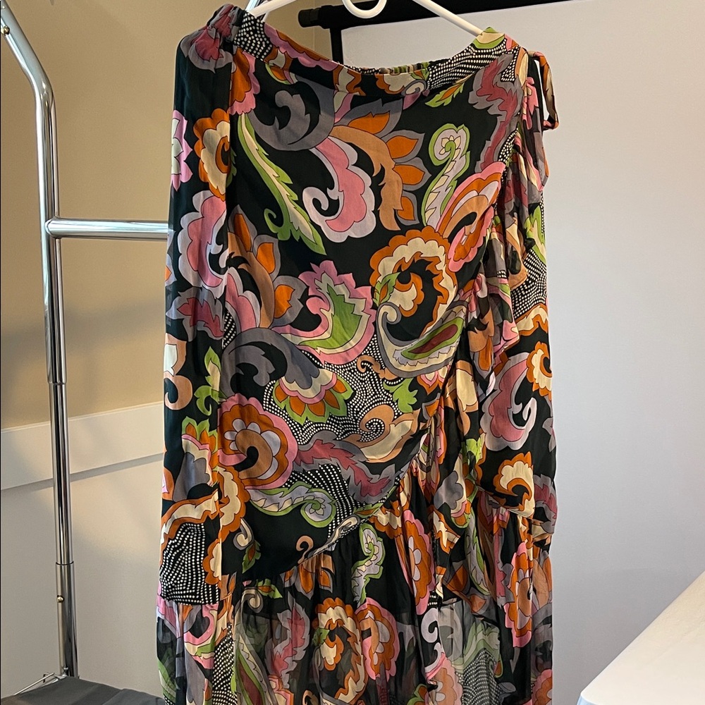 NWT Love The Label Marcy Floral Tiered Midi Skirt Size Medium